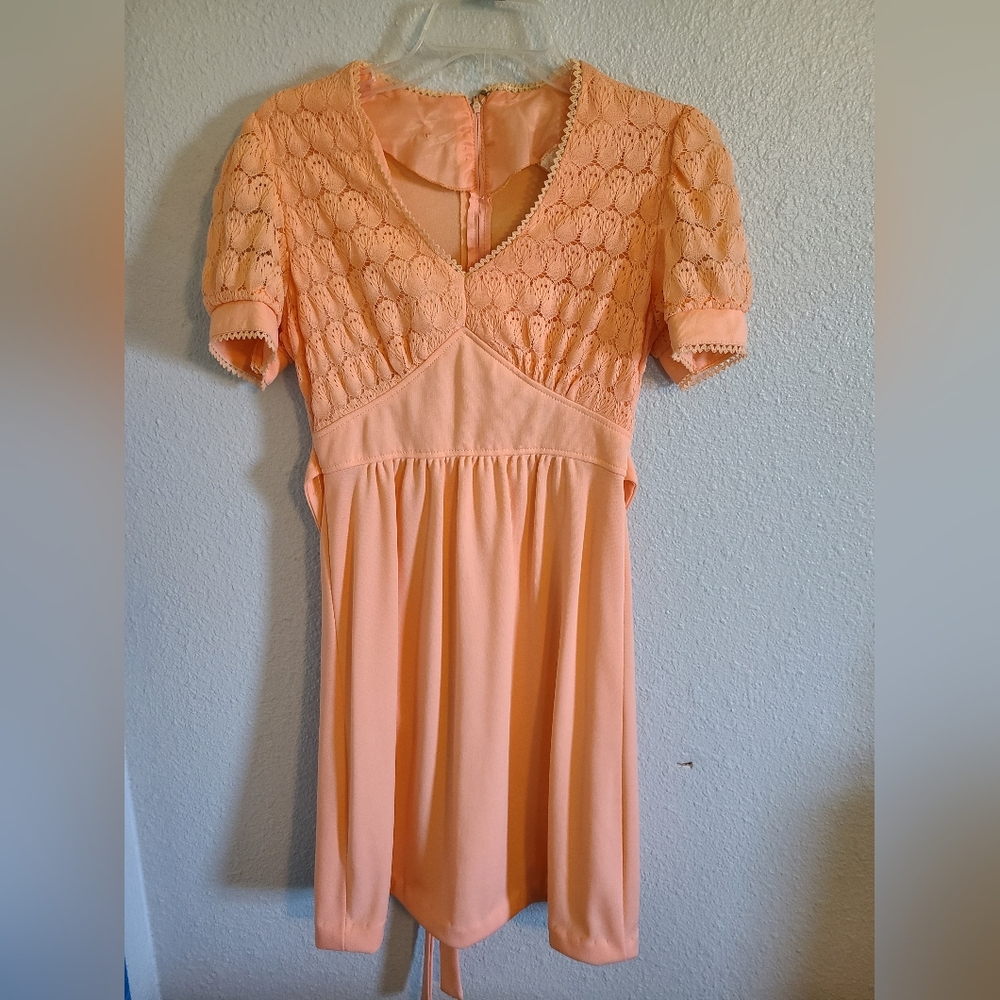 JCPenney Peach Lace Midi Dress